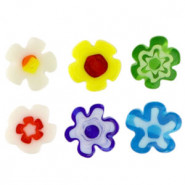 Millefiori-Perlen Blume 5-6x3mm - Multicolour